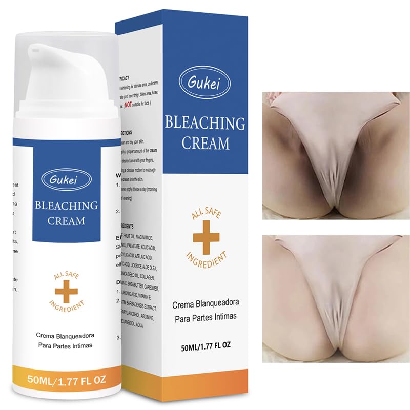 Gukei Crème Éclaircissante sur une table avec d'autres produits de soin
