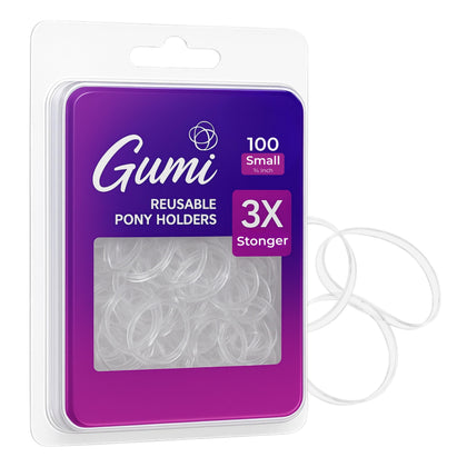 Gumi good élastiques à cheveux transparents taille petite vue de face