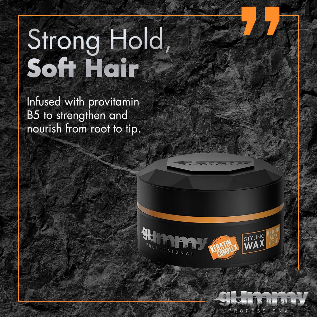Gummy Cire Coiffante Max Hold 560g application sur coiffure stylée