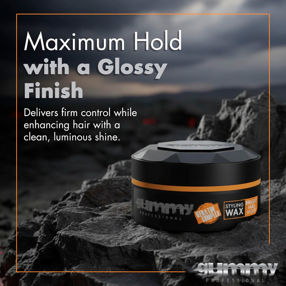 Gummy Cire Coiffante Max Hold 560g en utilisation sur cheveux longs