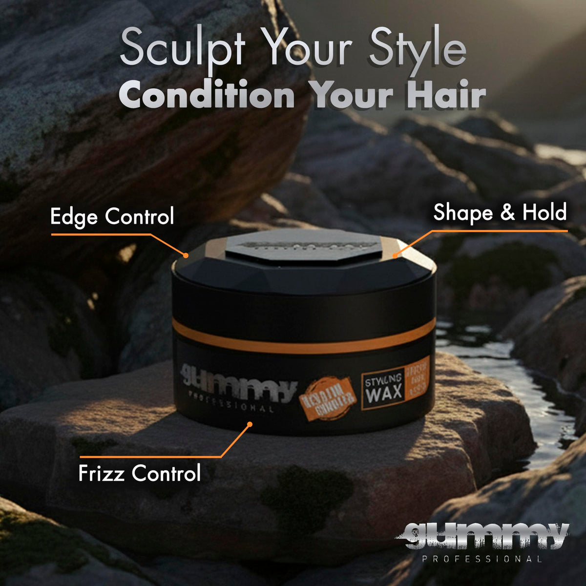 Gummy Cire Coiffante Max Hold 560g ouverte avec produit visible