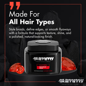 Gummy Gel Coiffant Professionnel 700ml sur cheveux lisses