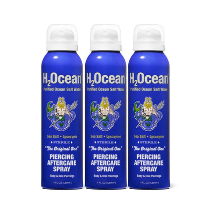 H2Ocean Spray Après-Piercing 4oz, vue avant du flacon