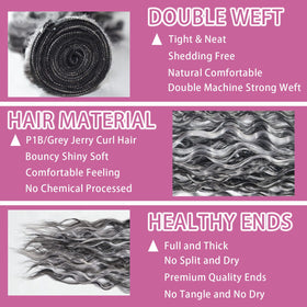 Habiliana extensions cheveux humains P1B/GREY 22 pouces vue latérale