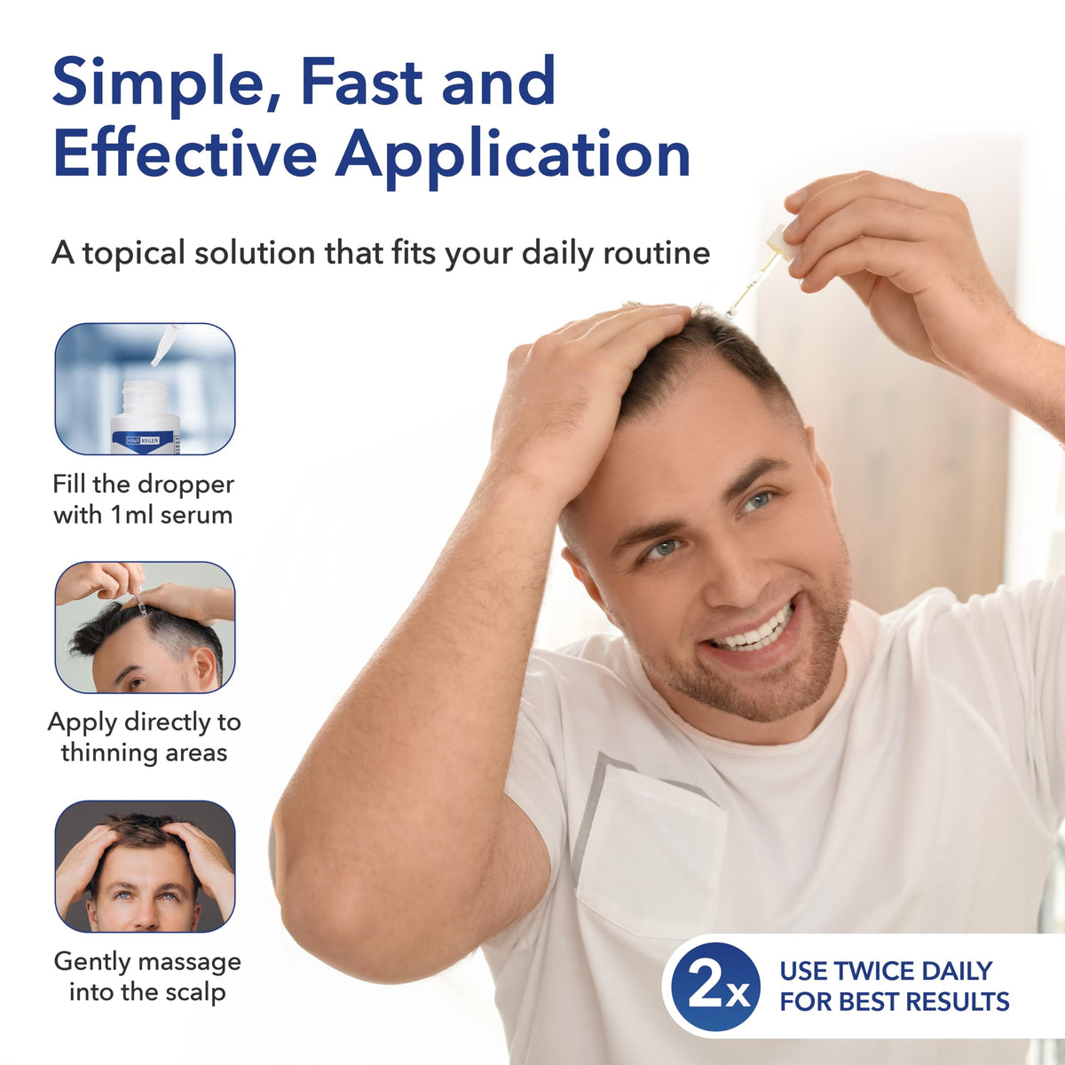 Hair Regen Minoxidil 5% flacon avec compte-gouttes