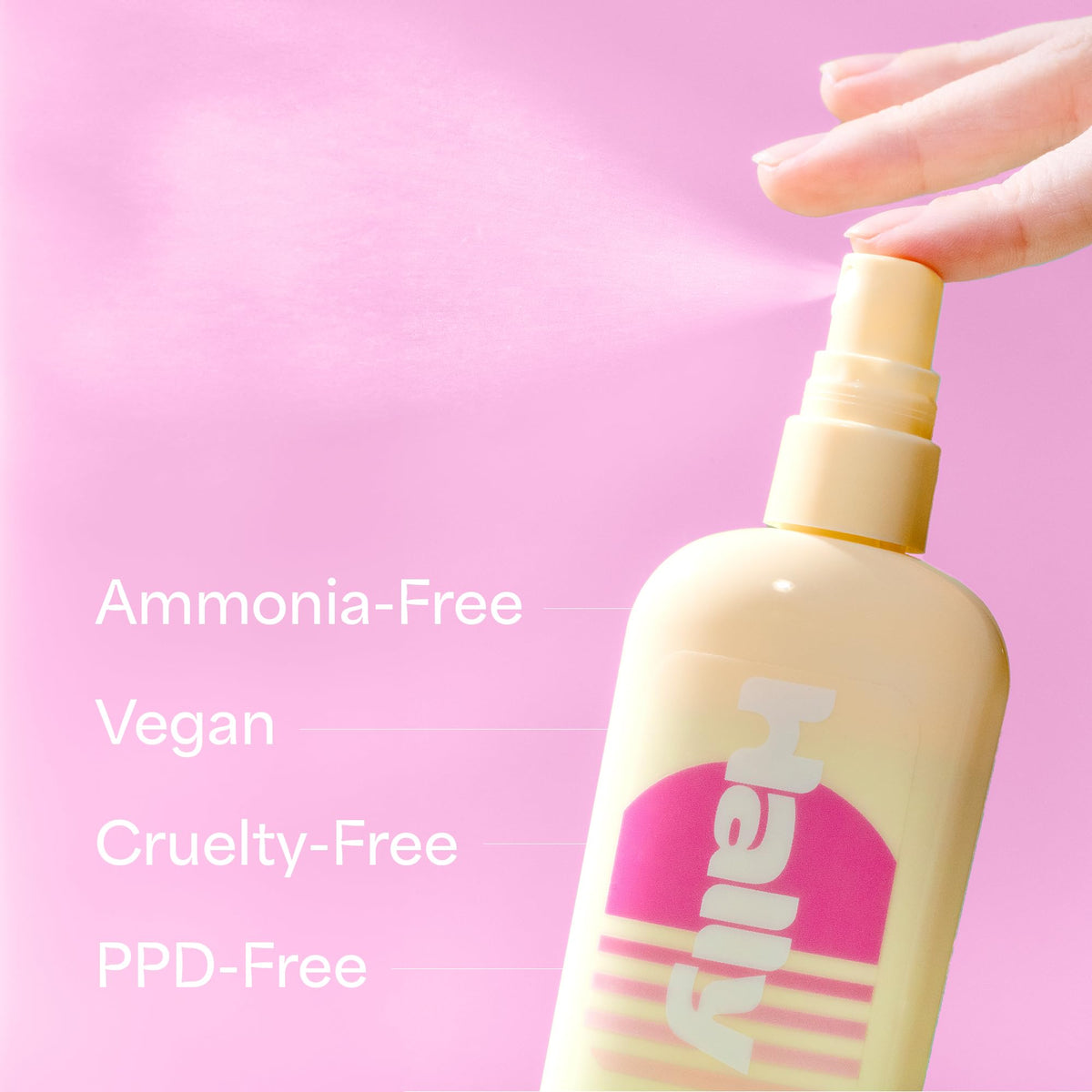 Hally Hair Lighten Up texture du produit sur la main