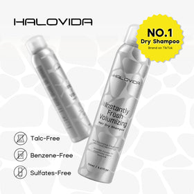 HALOVIDA Shampoo Sec Invisible 209g avec brosse lissante HALOVIDA