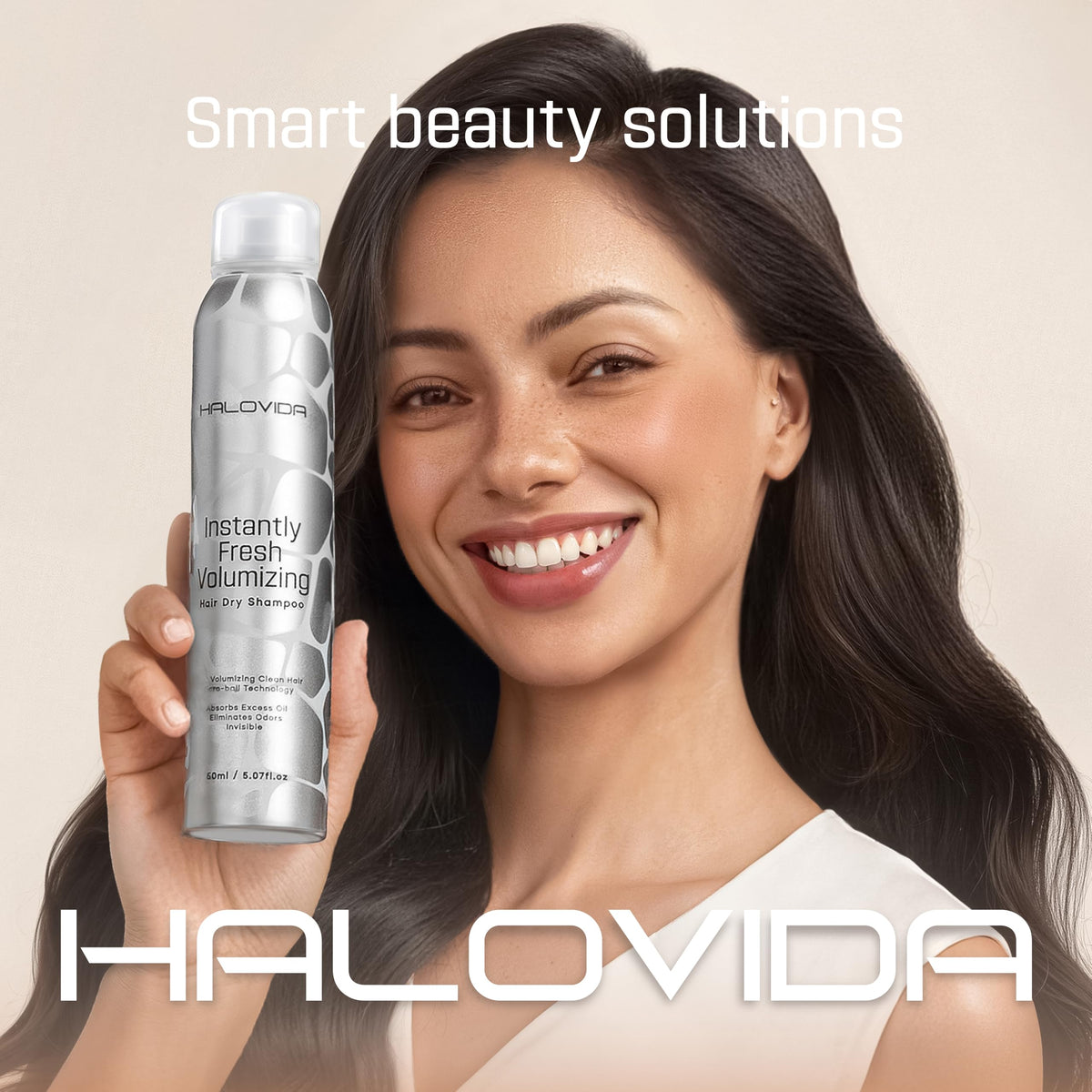 HALOVIDA Shampoo Sec Invisible 209g packaging et dimensions