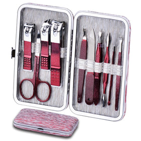 HANTEKAS Set de Manucure 10 pièces en acier inoxydable, vue de face