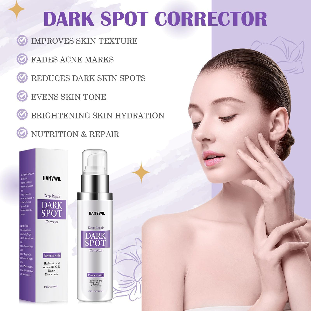 HANYWIL Sérum Éclaircissant Taches Sombres 2% Retinol 5% Niacinamide texture du sérum