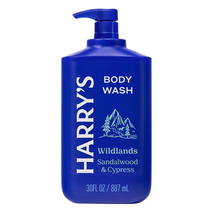 Harry's gel douche Wildlands 30 fl oz, vue avant avec étiquette