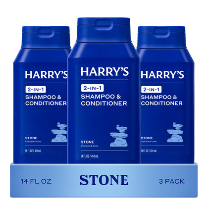 Harry's Shampoo et Après-Shampooing 2 en 1 pack de 3 unités vue de face