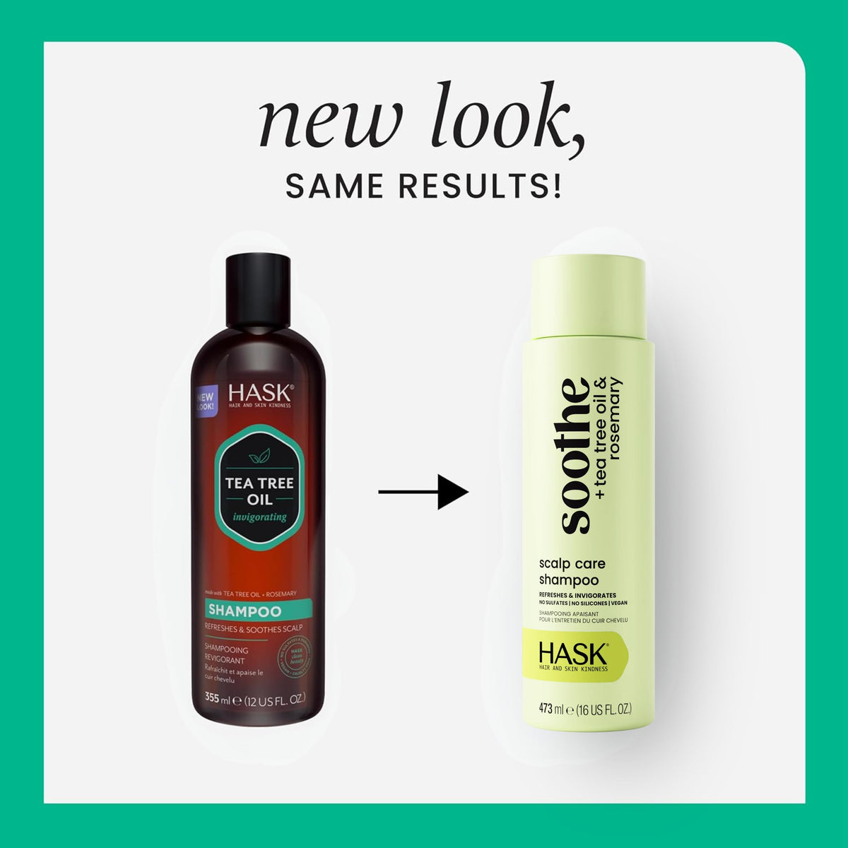 HASK Shampoo et Après-Shampooing Tea Tree Oil & Romarin 12oz packaging