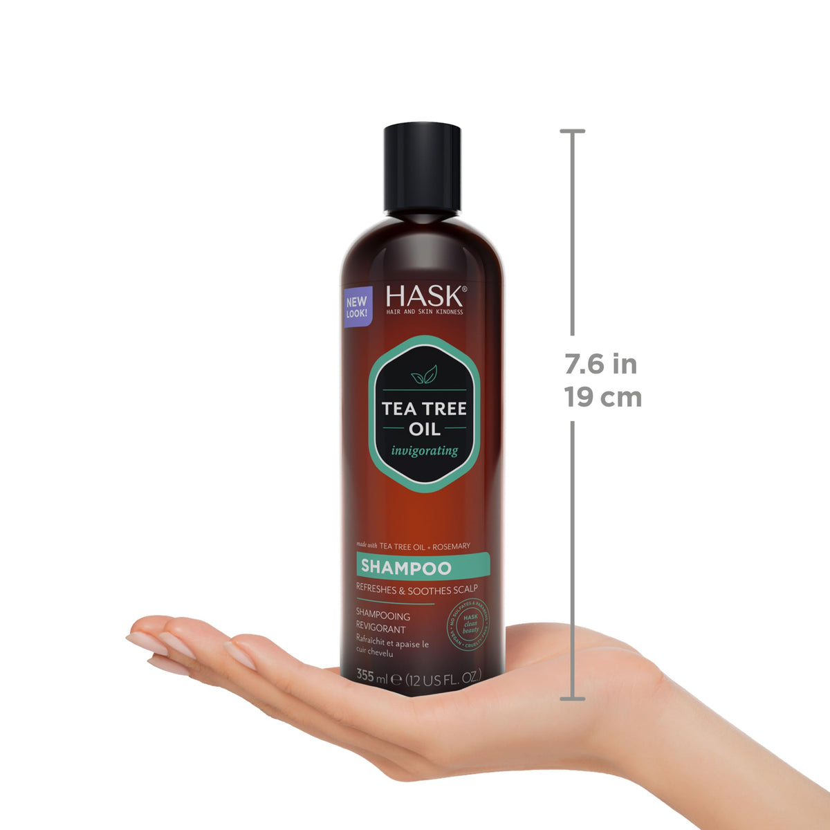 HASK Shampoo et Après-Shampooing Tea Tree Oil & Romarin en usage