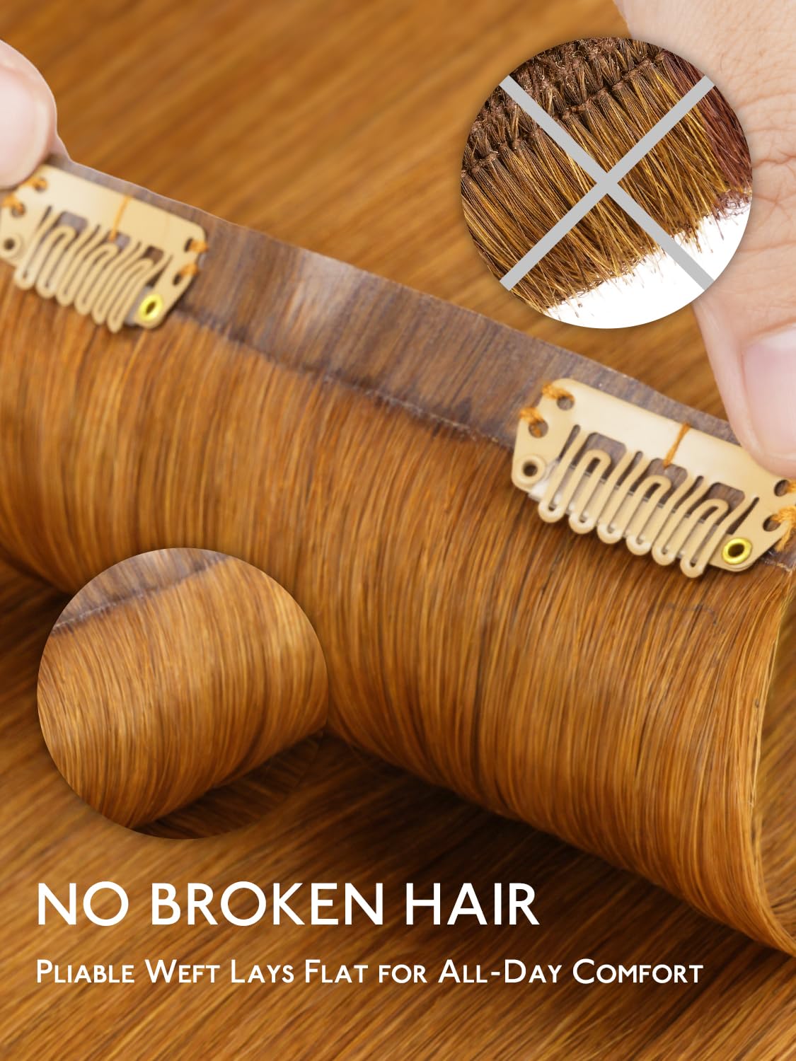 Haut des extensions de cheveux Wennalife avec texture naturelle