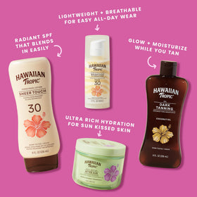 Hawaiian Tropic Beurre Après-Soleil sur une serviette de plage