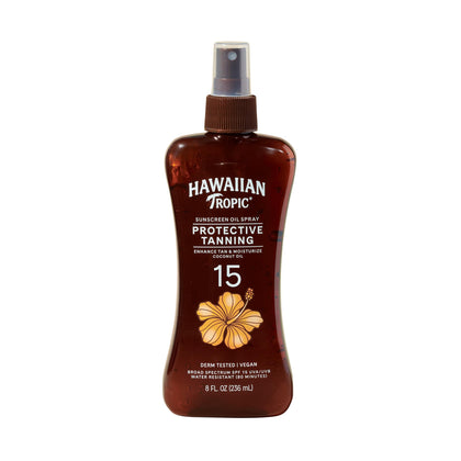 Hawaiian Tropic Huile Solaire Protectrice Spray SPF 15 240g vue de face