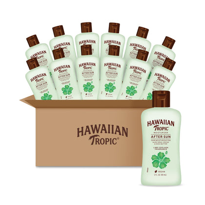 Hawaiian Tropic Lotion Après Soleil 12 mini bouteilles, vue de face