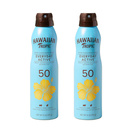 Hawaiian Tropic spray solaire SPF 50 2 pack vue avant