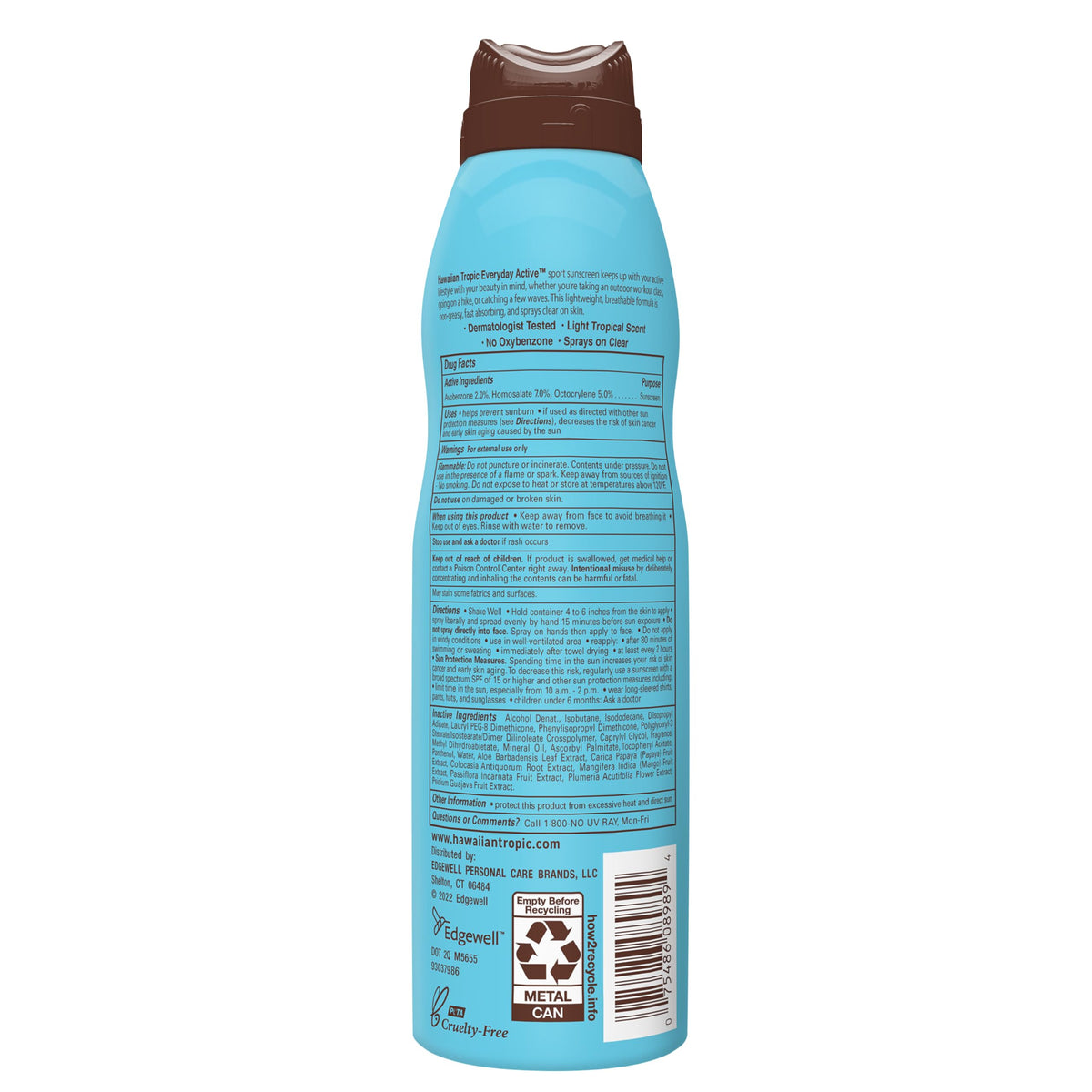 Hawaiian Tropic Spray Solaire Sport 180 ml vue en gros plan