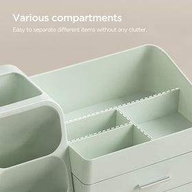 HBlife Organisateur de Maquillage vert avec produits de soin et maquillage
