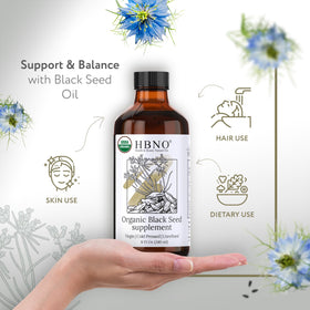 HBNO Huile de Nigelle Bio 240ml étiquette détaillée