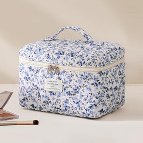 HBselect Trousse de Maquillage Matelassée avec un rouge à lèvres et pinceaux à l'intérieur
