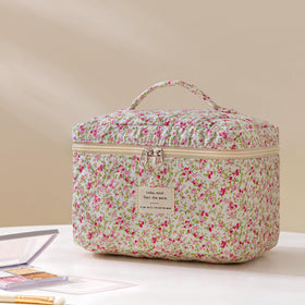 HBselect Trousse de Maquillage Matelassée avec zoom sur la fermeture éclair