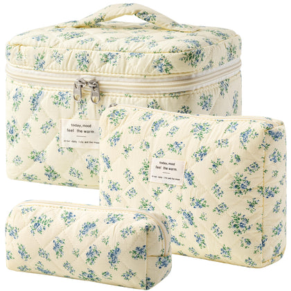 HBselect trousse de maquillage matelassée vue avant avec motif floral