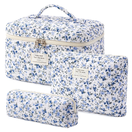 HBselect Trousse de Maquillage Matelassée vue avant avec motif floral