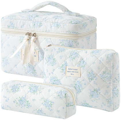 HBselect trousse de maquillage matelassée vue de face avec motif floral