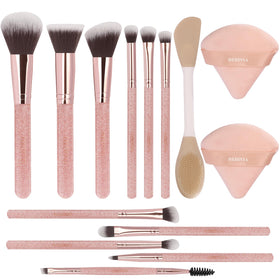 HEDIVIA Ensemble de Pinceaux de Maquillage 14 Pièces avec Étui