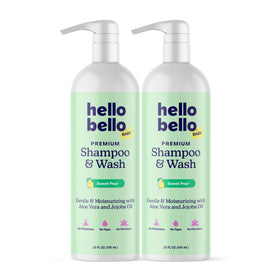 Hello Bello Shampoo et Gel Douche 40oz dans un cadre de salle de bain