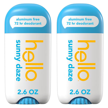 hello Sunny Daze Déodorant Aluminium Free pack de 2 sticks de 2,6 oz