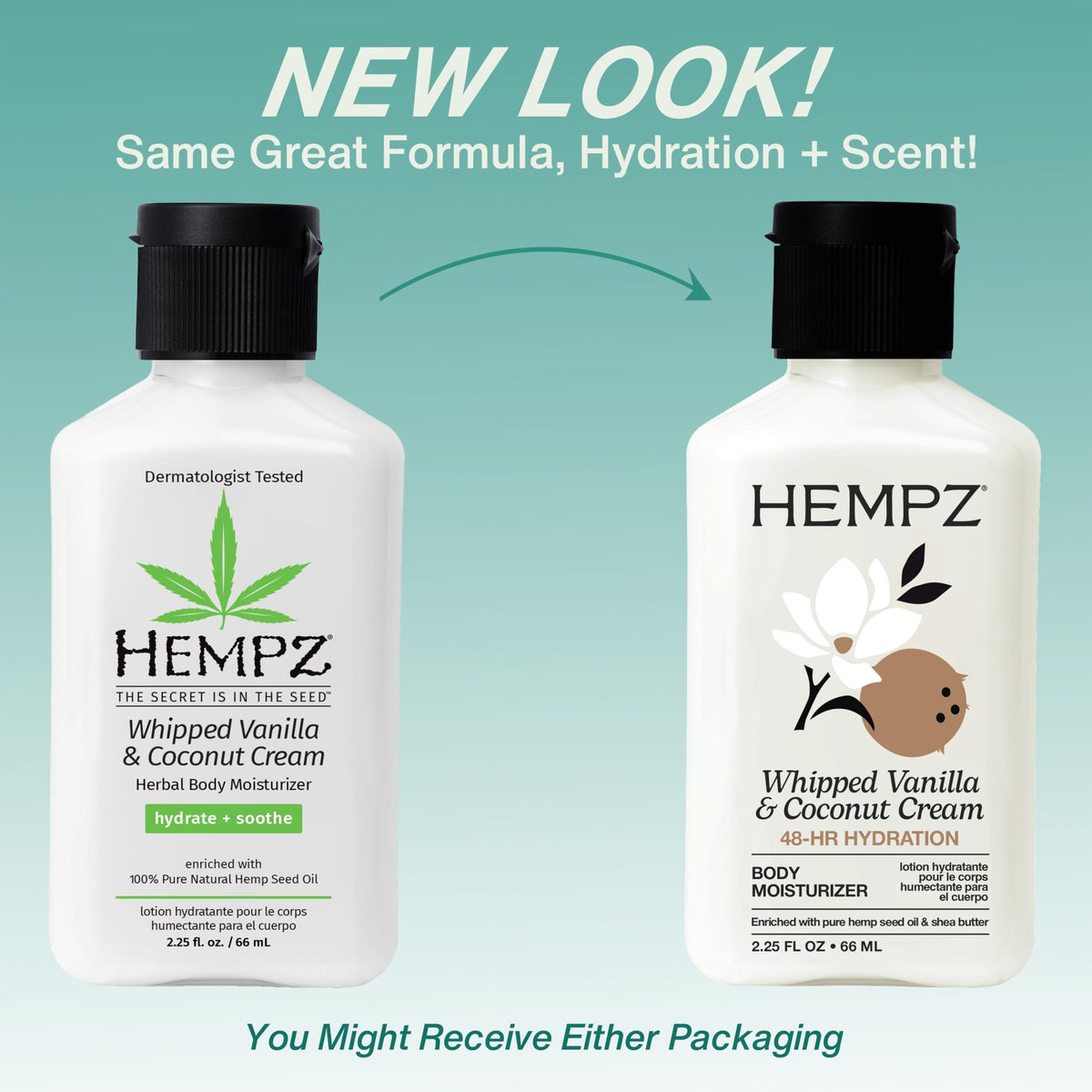 Hempz Crème Corps & Mains Vanille Coco 80g texture crémeuse