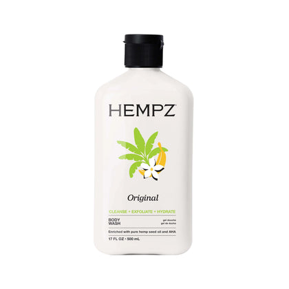 Hempz gel douche Floral & Banane 558g vue avant avec bouchon