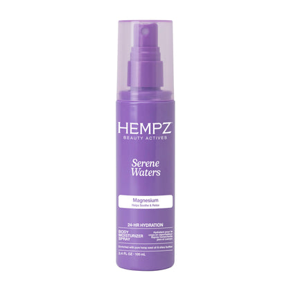 Hempz Spray Corporel Magnésium 100ml vue avant avec parfum Serene Waters