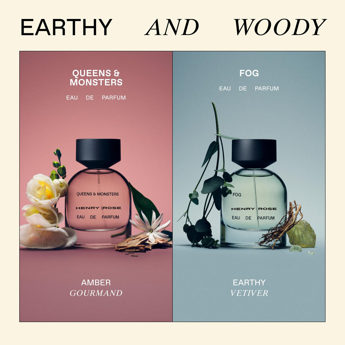 Henry Rose ensemble de parfums sur table