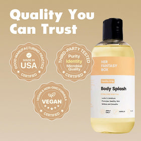 Her Fantasy Box Body Splash Vanille Drip application sur le corps