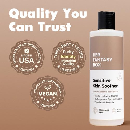 Her Fantasy Box Gel Douche Apaisant 272g en utilisation dans une salle de bain