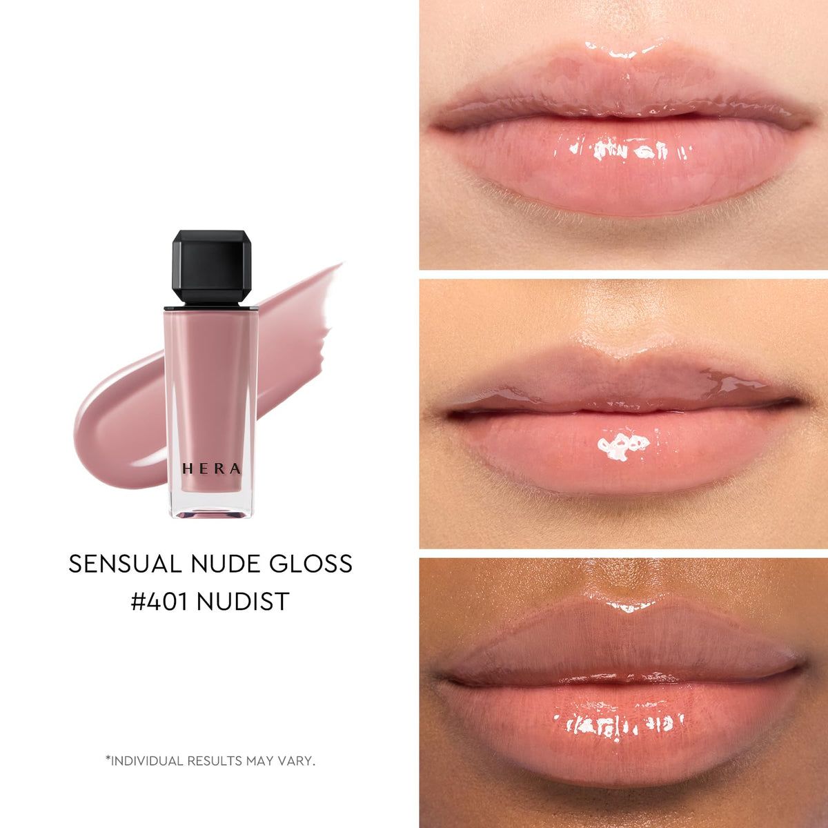 HERA Gloss à Lèvres SENSUAL NUDE #401 NUDIST applicateur