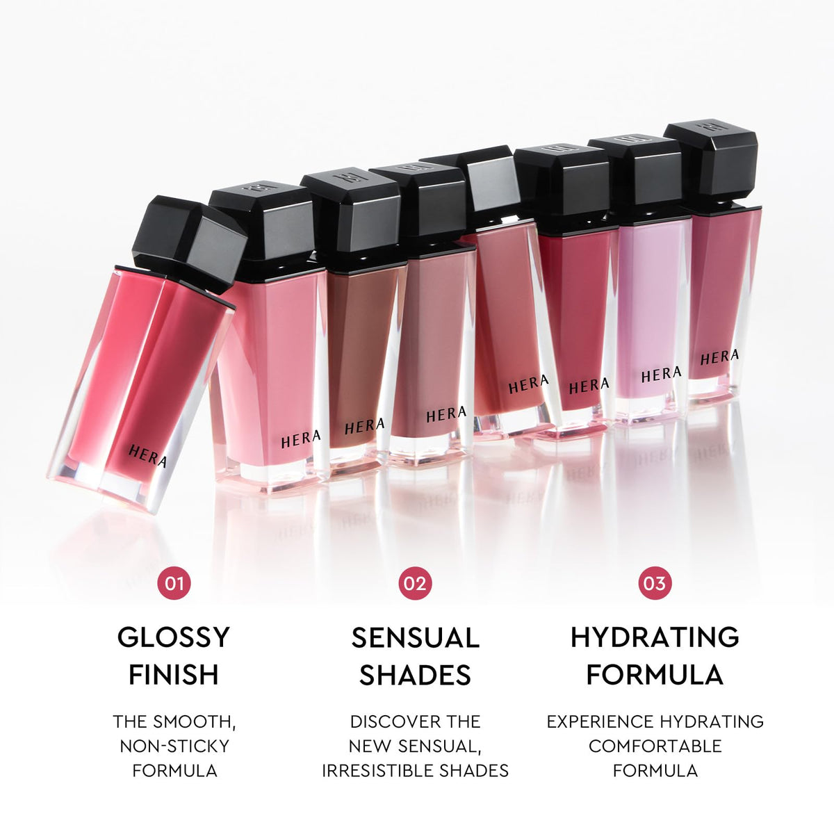 HERA Gloss à Lèvres SENSUAL NUDE #401 NUDIST texture sur le dos de la main