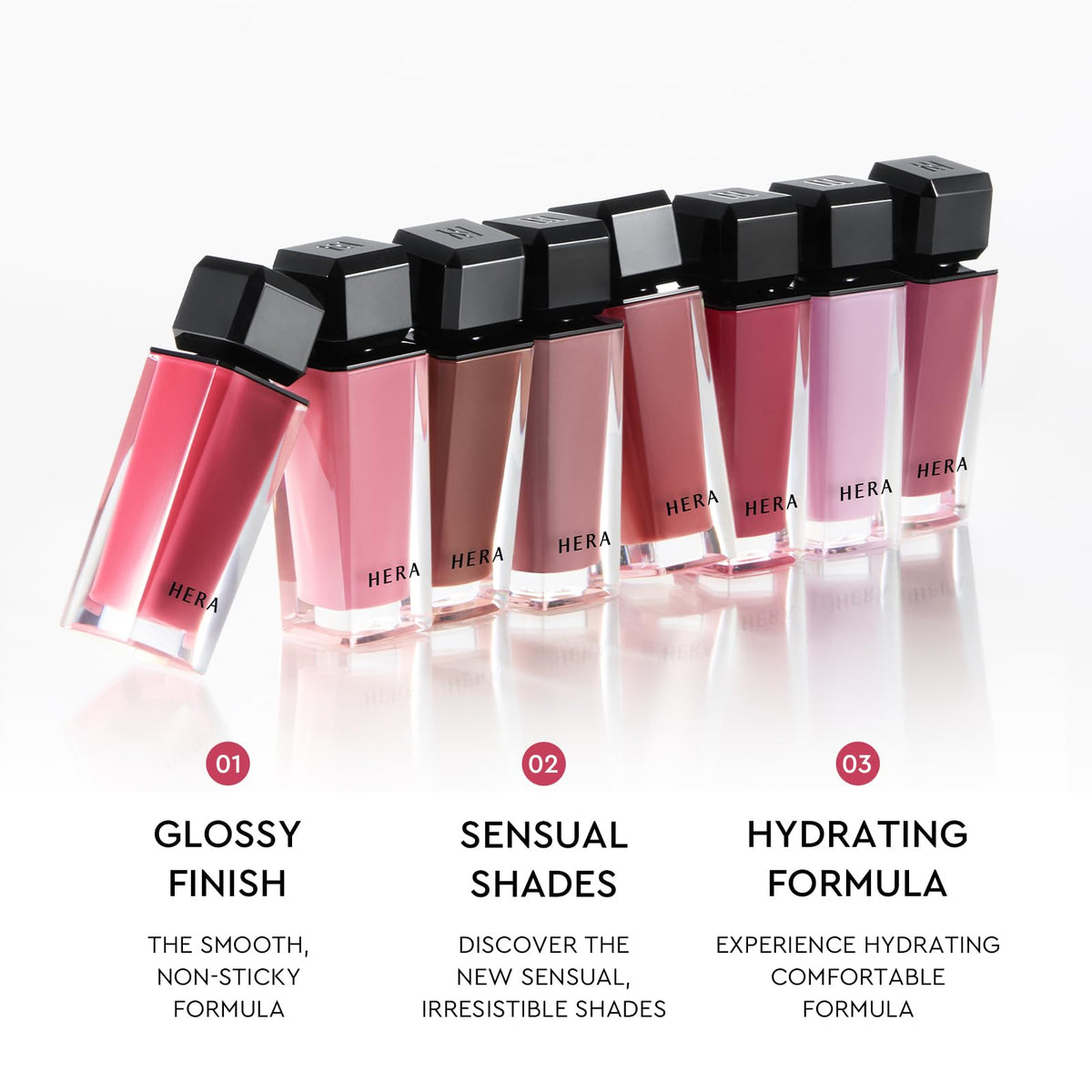 HERA Gloss à Lèvres Sensuel #325 Sunkissed vue de côté avec applicateur