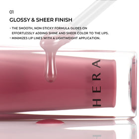 HERA gloss à lèvres sensuel #390 Wet Berry texture sur la main