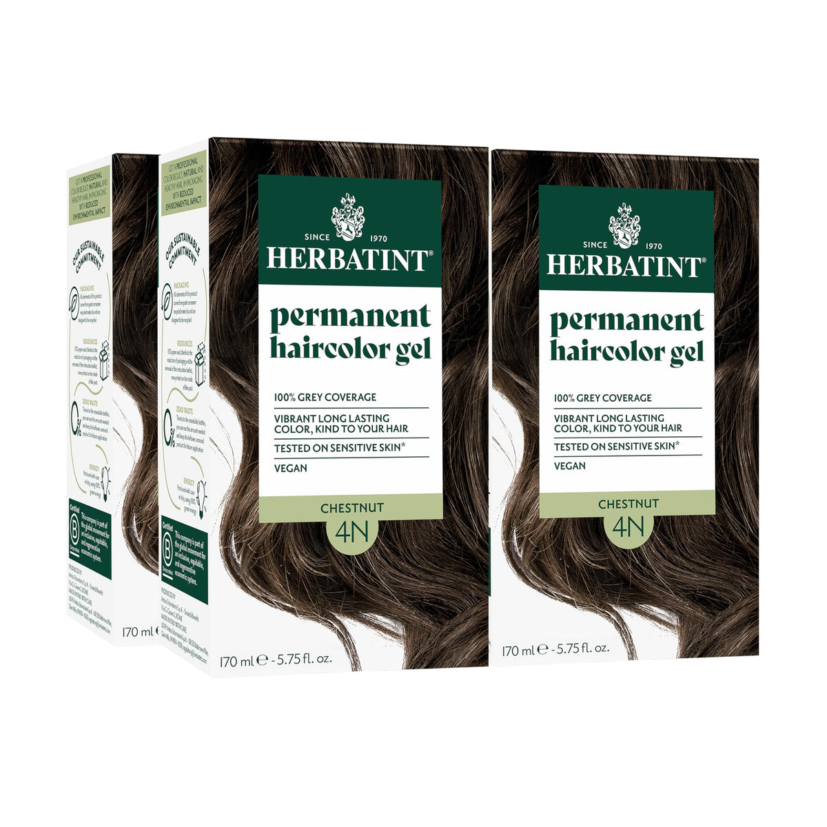 Herbatint 4N Châtain teinture capillaire permanente vue avant