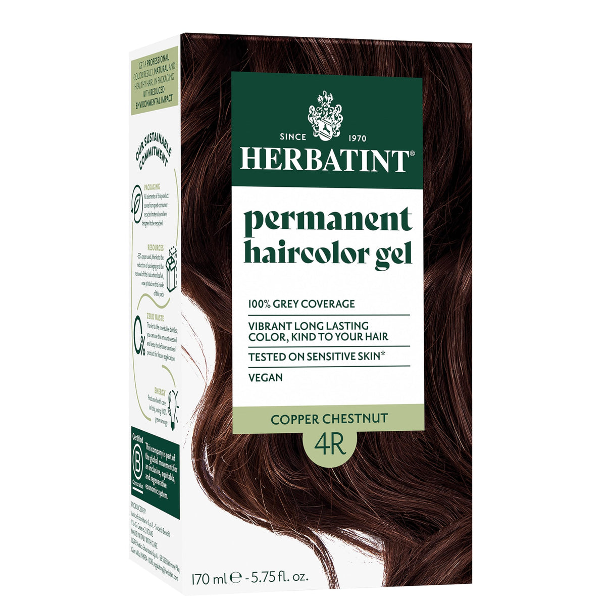Herbatint 4R Châtaigne Cuivrée coloration permanente avant application