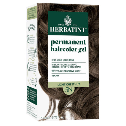 Herbatint 5N Teinture Cheveux Permanente Châtaigne Clair 222g vue de face