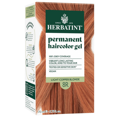 Herbatint Teinture Cheveux Permanente 8R Cuivre Clair 222g vue avant
