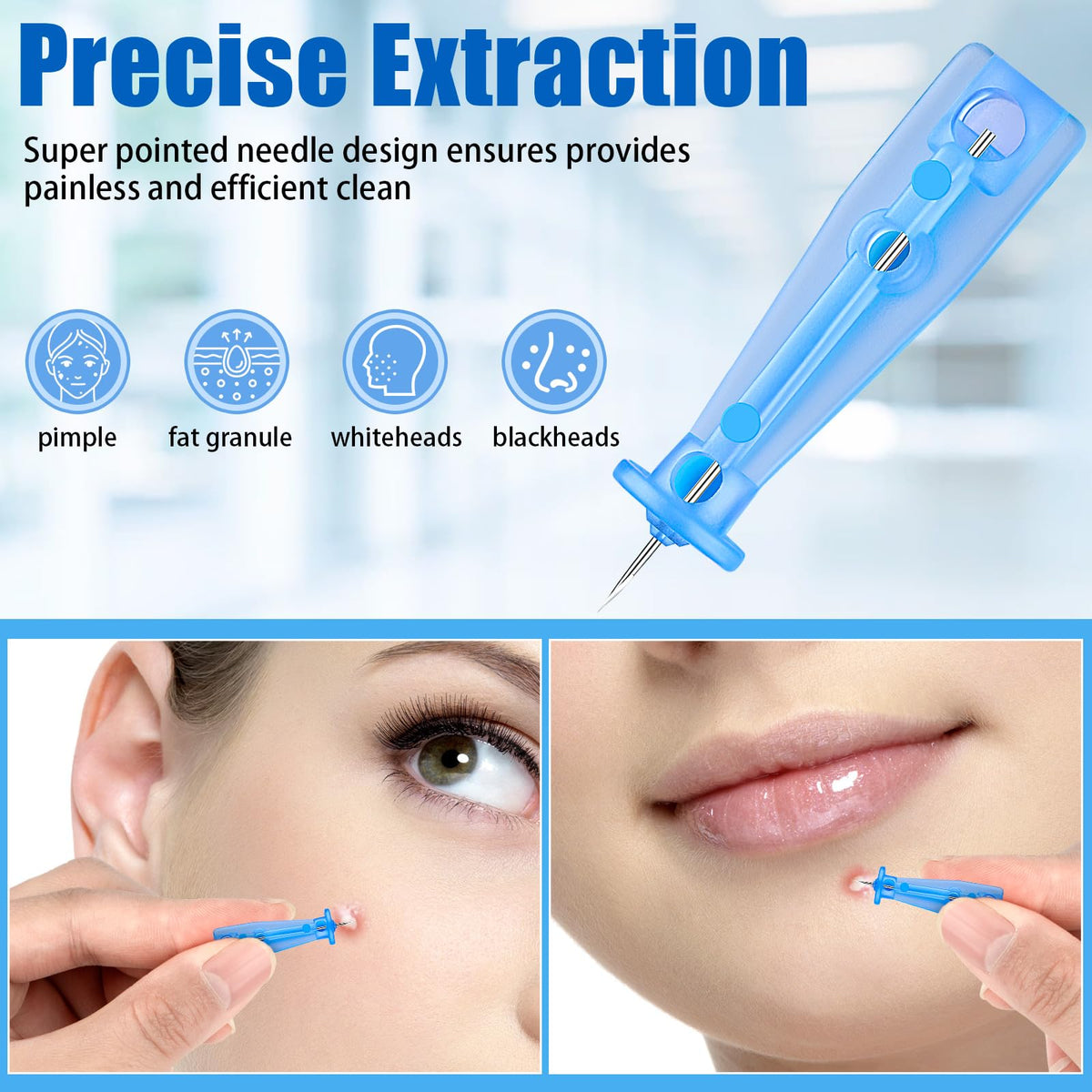 HFYHWT lancettes jetables, kit de soins de la peau