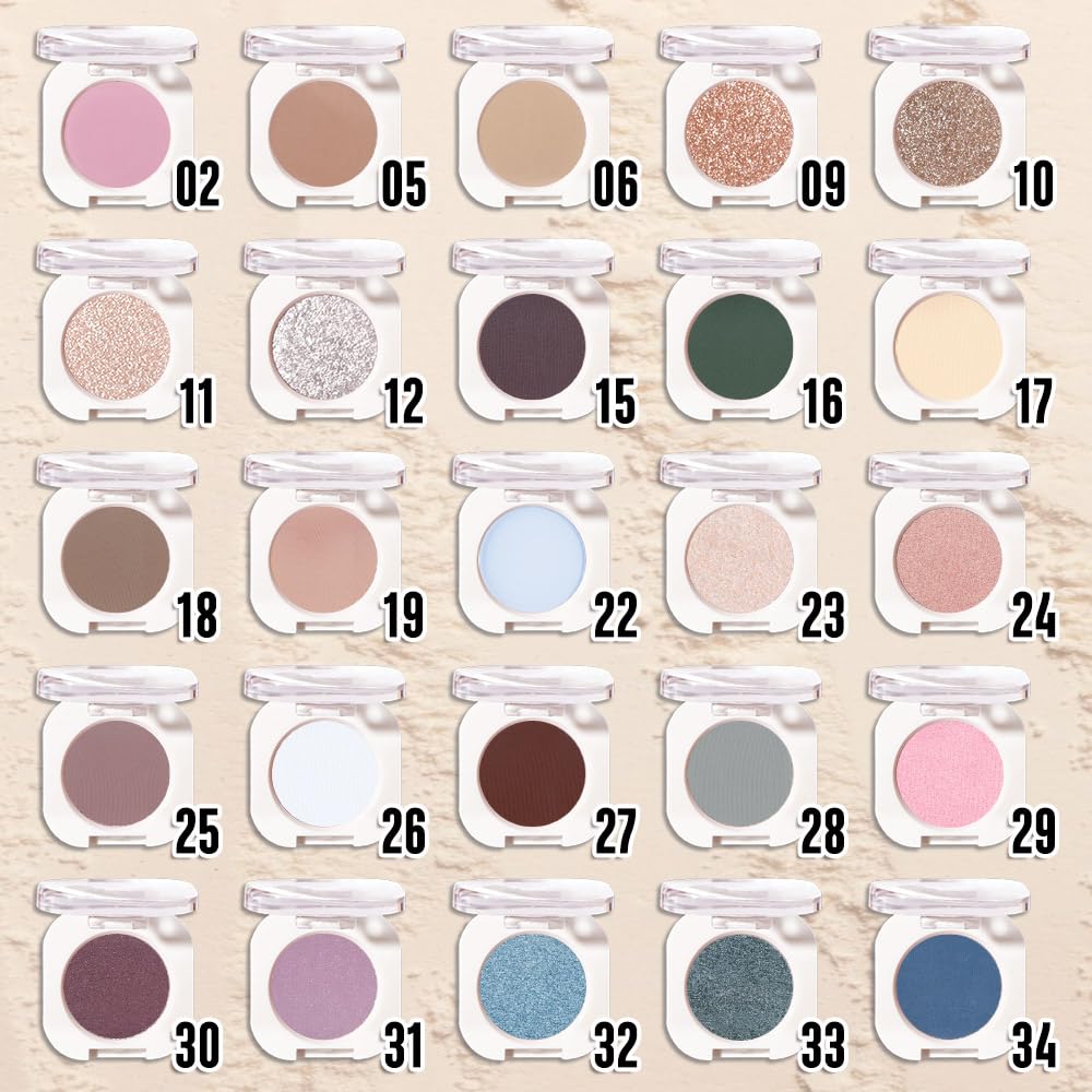 HHLTOH Fard à paupières pailleté blanc nacré en packaging
